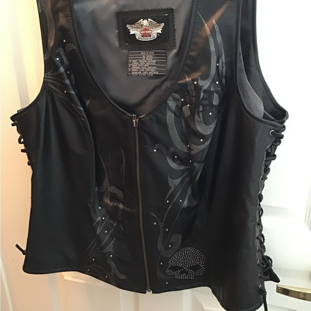 Harley-Davidson Black Embellished Graphic Tank Top